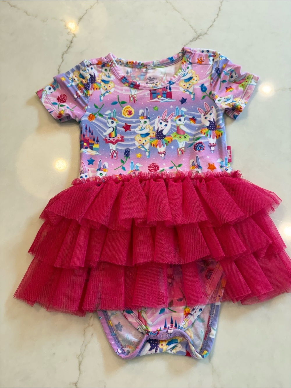Posh Peanut x Lisa Frank Bodysuit Tulle// 2T